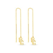 USC Trojans Gold Plated SC Interlock Dangling Chain Earrings
